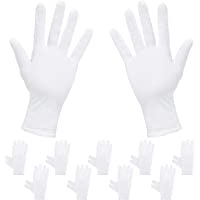 Los mejores  - Rovtop 10 Pares Guantes de Tela de Algodón - Guantes Hidratantes Blancos de Algodón para Inspeccionar Joyas- Humectantes…